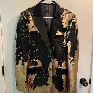 Barabas gold and black sequin blazer 38R